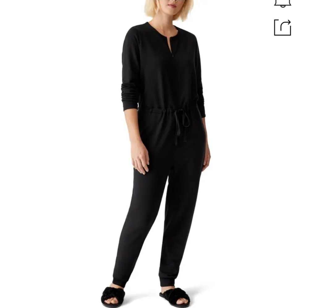 COZY-NEW Eileen Fisher Round Neck Ankle Jumpsuit - Picture 1 of 7